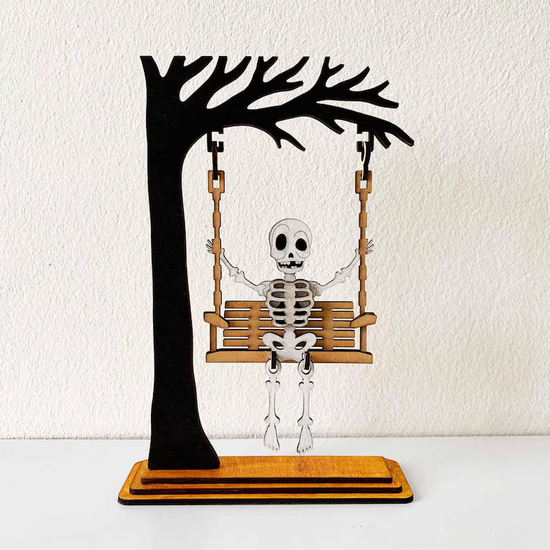Cute and Whimsical — Handmade Ghost on a Swing Decor