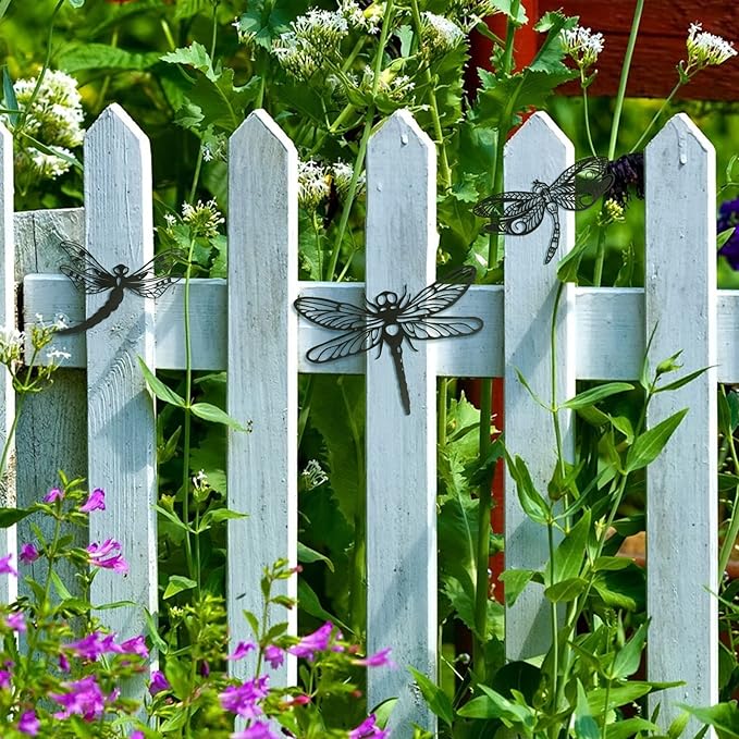3 PCS Metal Dragonfly Wall Decor
