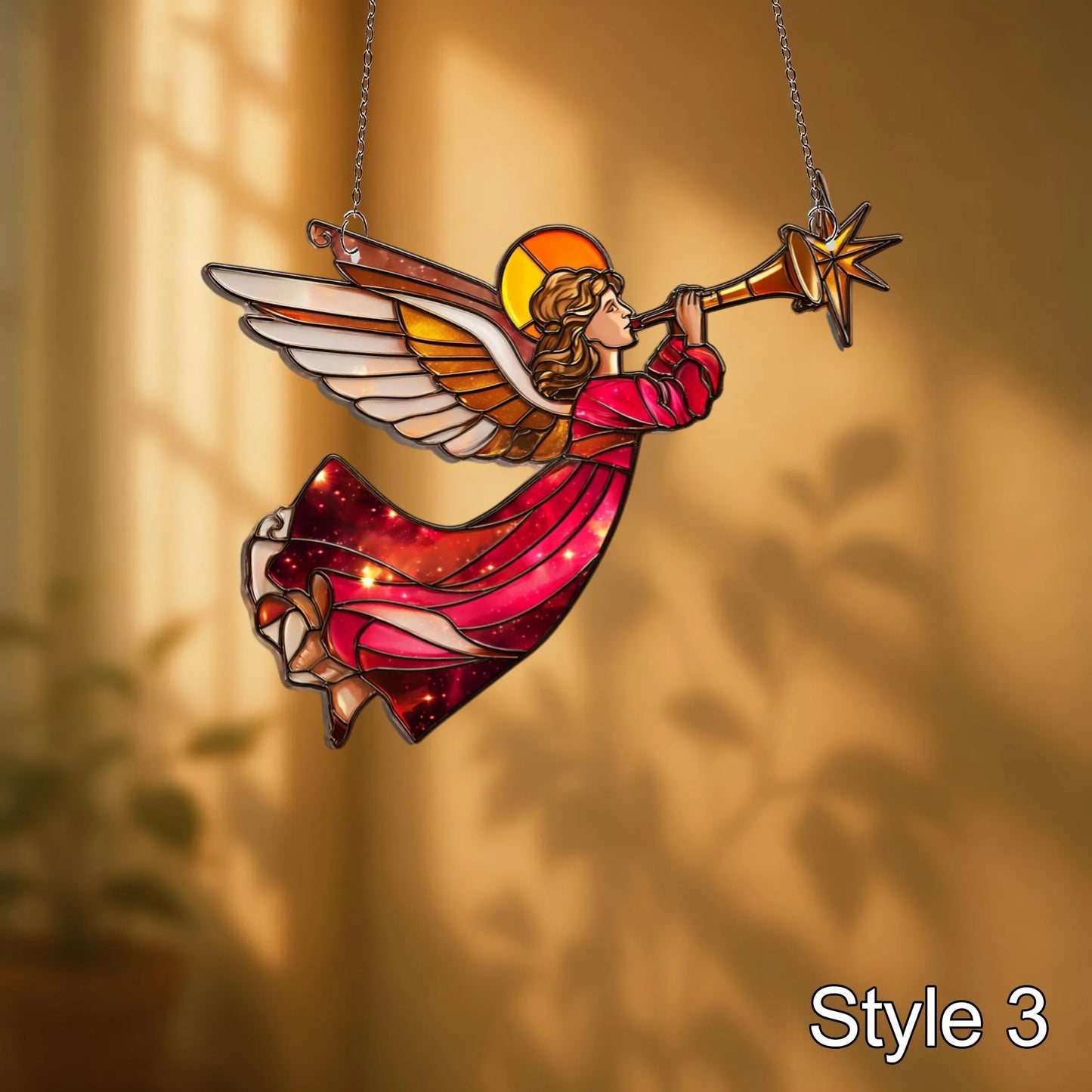 Angel With Trumpet Window Hanging