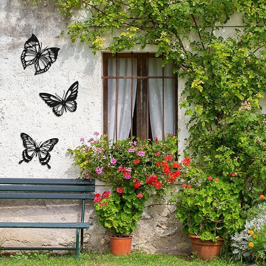 3 Pcs Butterfly Metal Wall Decor