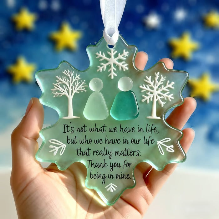 Snowflake-Shaped Sea Glass Friendship Decor