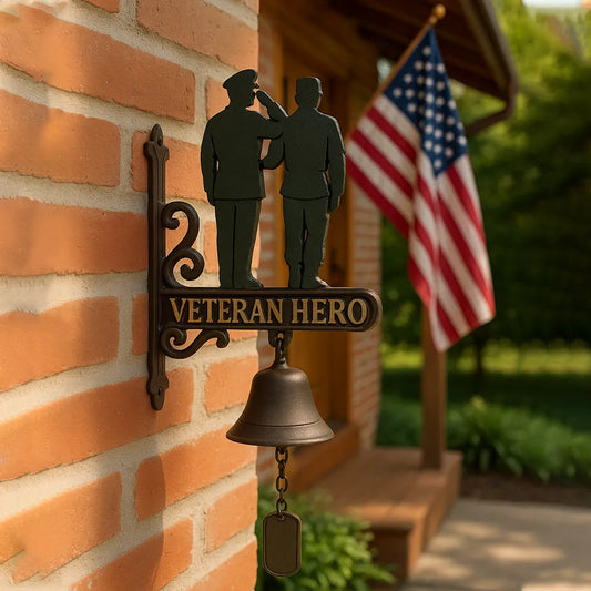 Veteran Hero Outdoor Wall Bell – Patriotic Tribute Decoration