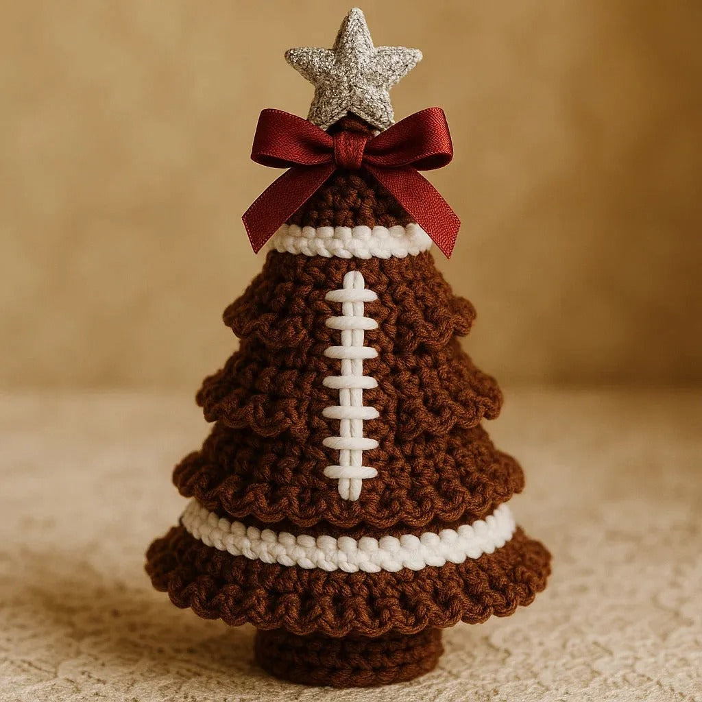 Handmade Football Crochet Christmas Tree Ornaments