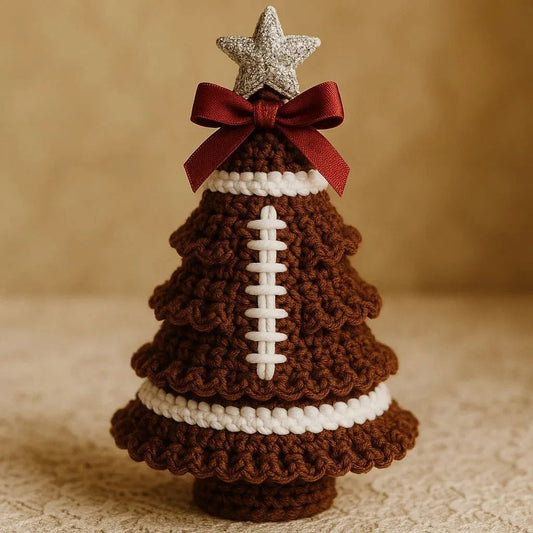 Handmade Football Crochet Christmas Tree Ornaments