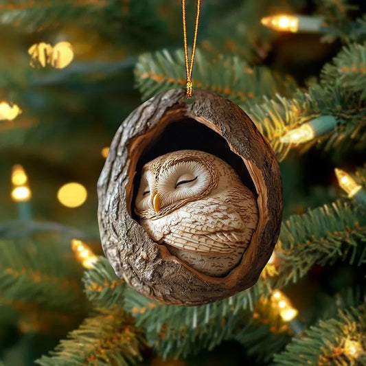 Owl Sleeping Ornaments