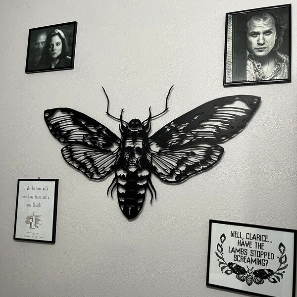 Gothic Death's Head Moth Metal Wall Decoration