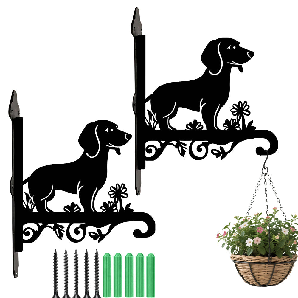 Dachshund Dog Metal Hanging Bracket Plant Stand