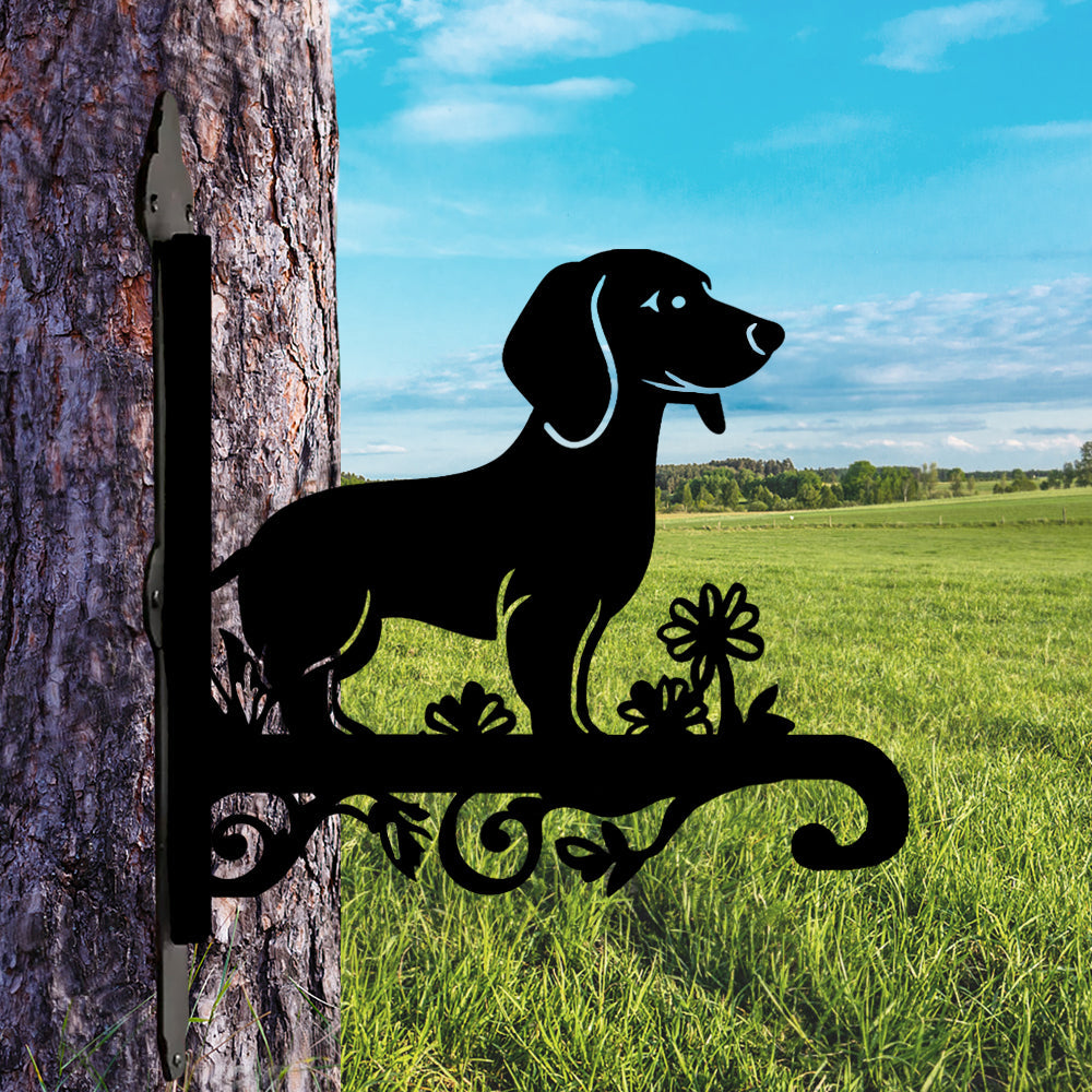 Dachshund Dog Metal Hanging Bracket Plant Stand