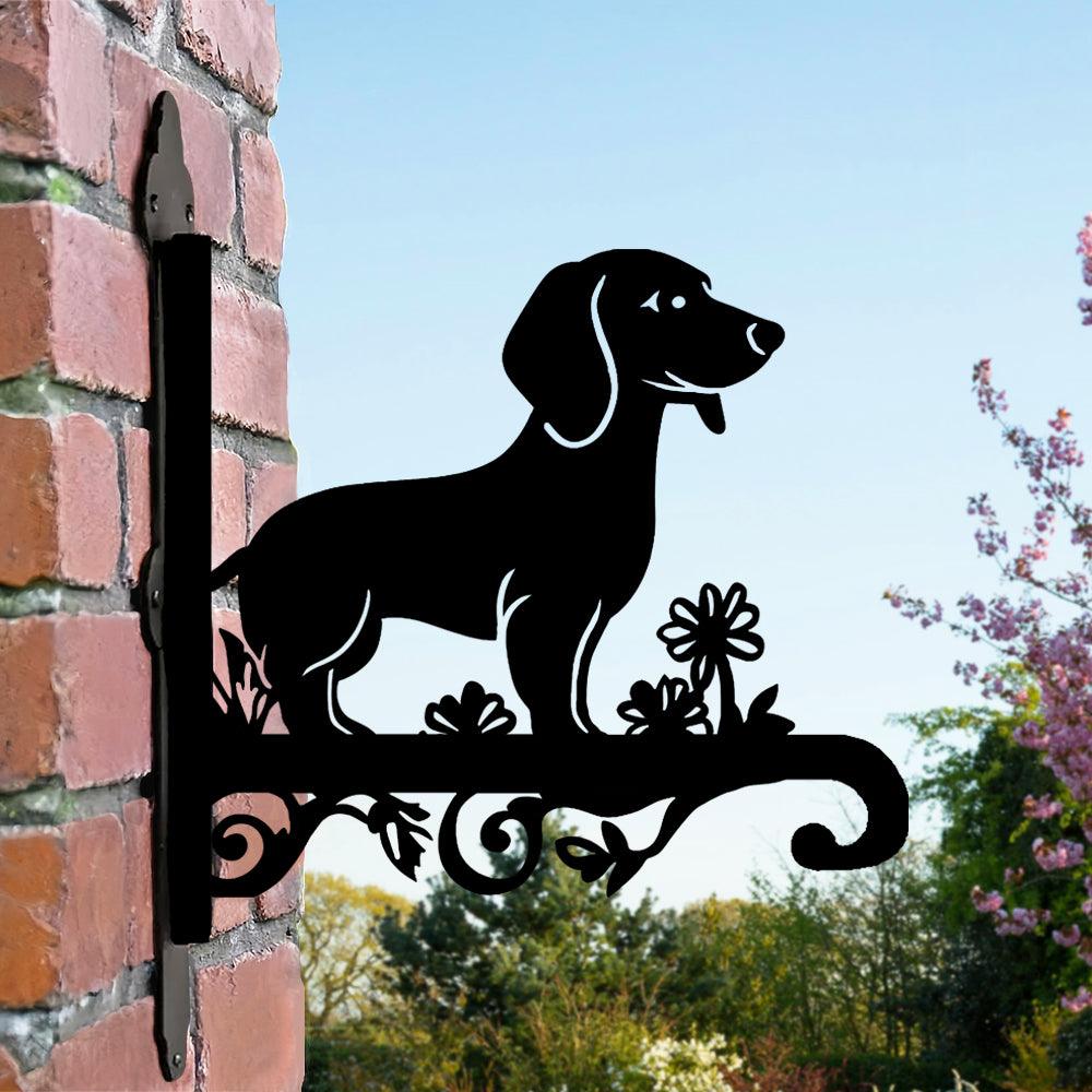 Dachshund Dog Metal Hanging Bracket Plant Stand