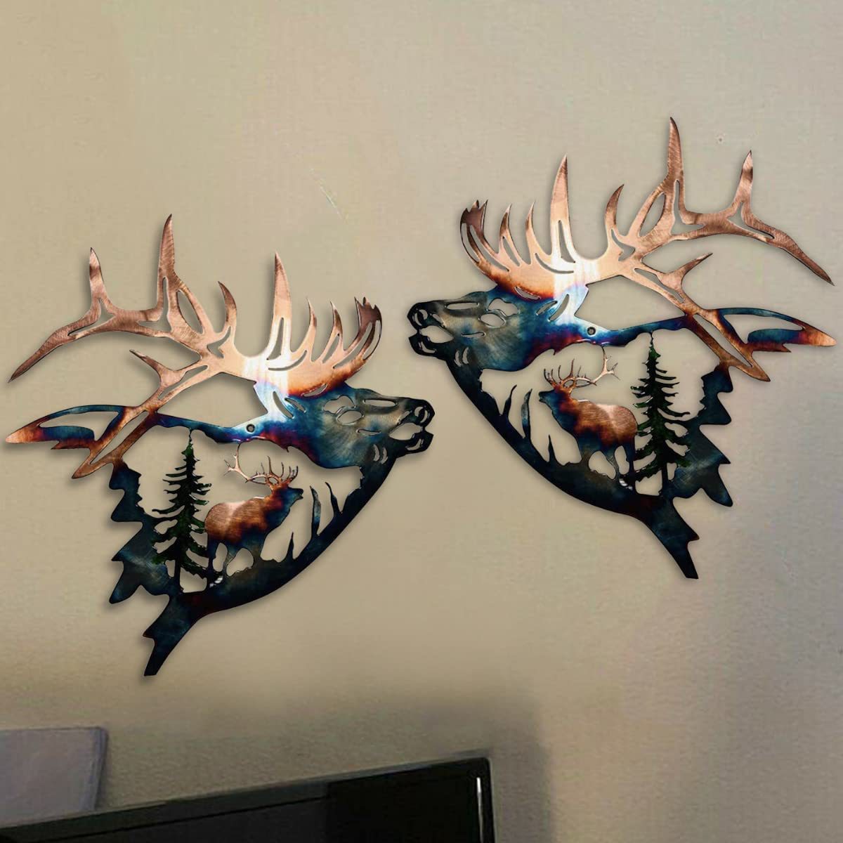 Rustic Style Wild Animals Metal Wall Decoration Art