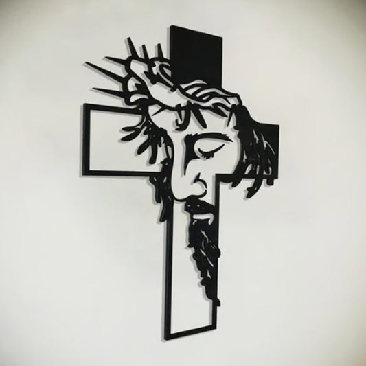 Jesus Cross Metal Sign Christ Wall Art Decor