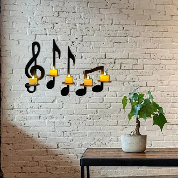 Black Music Note Wall Sconce