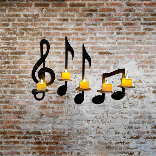 Black Music Note Wall Sconce