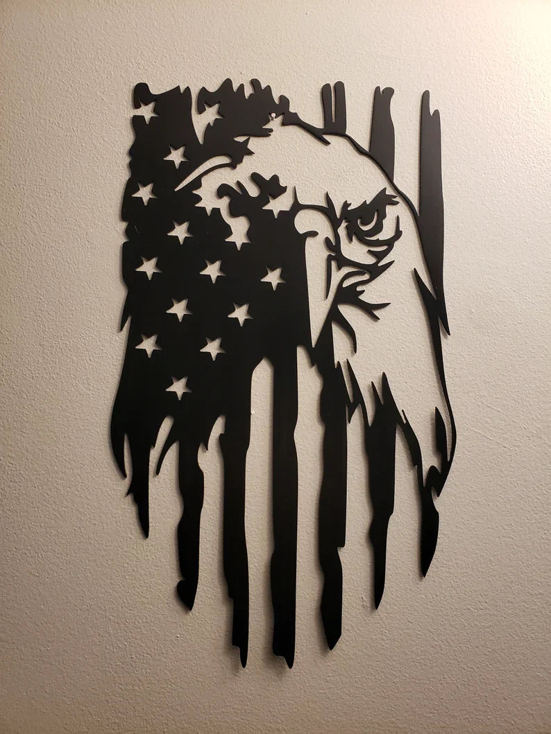Flag Eagle Metal Wall Art