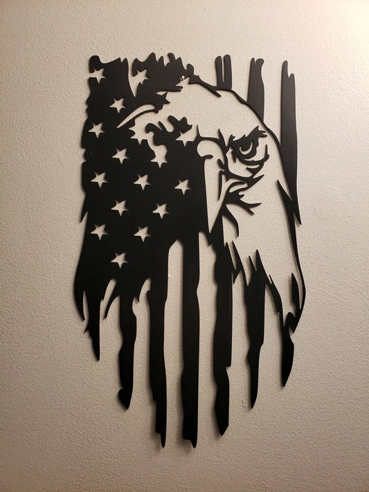Flag Eagle Metal Wall Art