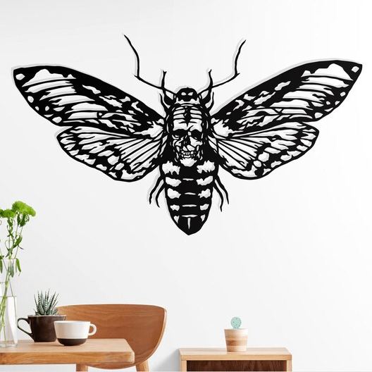 Gothic Death's Head Moth Metal Wall Decoration