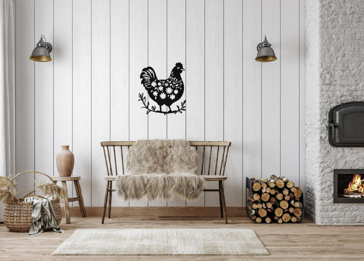 Chicken Hanging Metal Wall Art