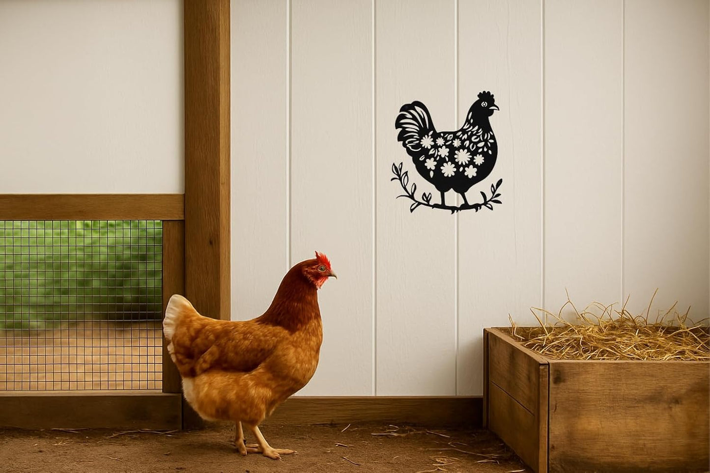 Chicken Hanging Metal Wall Art