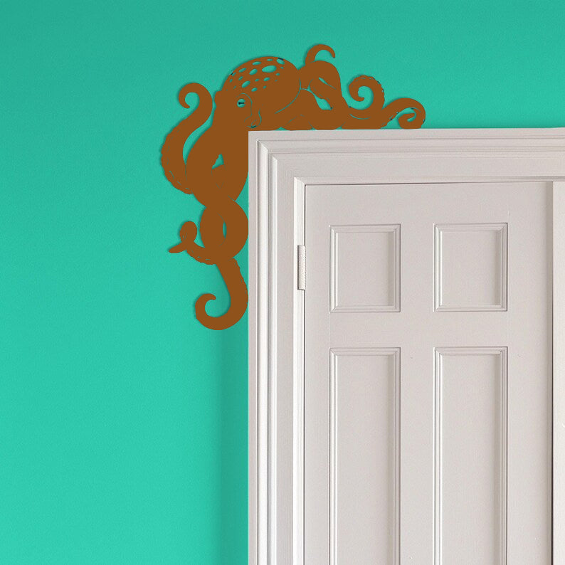 Metal Adorable Octopus Door Topper